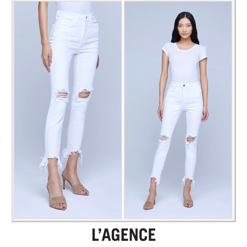L’AGENCE High Line Jean BLANC DESTRUCT in White